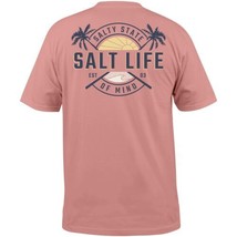 MSRP $22 Salt Life Mens Short Sleeve Classic Fit Shirt Pink Clay Size Small - £13.61 GBP