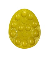 Vintage Yellow Deviled Egg Plate Tray Ceramic 12 Egg Holder Serving Plat... - £14.54 GBP