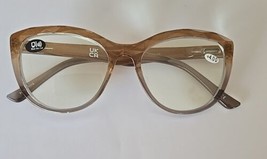 Reading Glasses ~ Two Tone ~ BROWN/GRAY ~ Plastic Frames ~ +4.00 Strength - £18.63 GBP