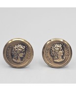 Vtg Swank Cufflinks Regina Coin Fenale Profile Gold Tone Bullet Back - $374.48 MXN
