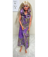 Mattel 1993 Articulated Barbie Doll Blond Hair Blue  Eyes Handmade Dress - £14.04 GBP