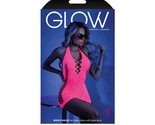 Fantasy Lingerie Glow Shock Value Net Halter Dress Neon Pink O/S - $26.95