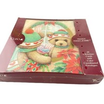 Vintage Cleo Christmas Cards Teddy Hugglesbie Holiday Bear in the Mirror - £14.38 GBP