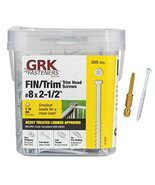 GRK 8 x 2-1/2&quot; White 16830 FIN Finishing Trim Head Screws 505 Count - $110.28 CAD