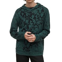 John Varvatos Collection Men's Ludham Python Jacquard Hoodie Sweater Dark Moss - £110.40 GBP
