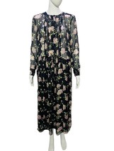 Ulla Johnson Women&#39;s Floral Printed Pleated Ruffle Silk Tiered Midi Dress M 6 - £164.42 GBP