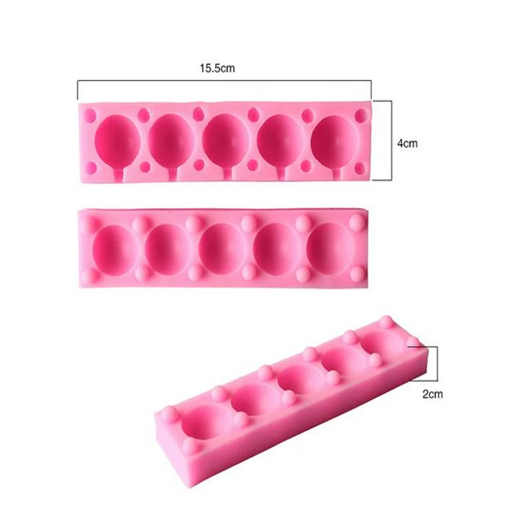 Sporting 5 Holes/Set round Lollipops Silicone Mold DIY Hard Candy Mousse Chocola - £24.04 GBP