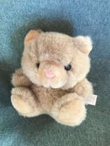 Gently Used Small Plush Tan Chubby Kitty Cat Stuffed Animal – 5 inches high x 5  - £9.02 GBP