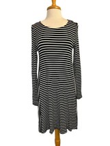 Old Navy Women&#39;s Sheath Dress Size S Black White Striped Long Sleeve #675 - £9.72 GBP