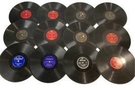 12 Vintage 78 RPM Records Lot Various Artists Damage for Art Crafts Decor 10&quot; - £14.78 GBP