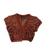 Star City Girls Medium Shrug Brown Sparkle Cropped Cardigan Sweater Spar... - £6.05 GBP