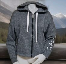 Calvin Klein Performance Hoodie Women Size L Gray Cotton Blend Full Zip ... - $22.06