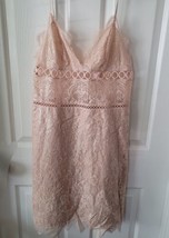 Victorias Secret Medium Lace Dusty Pink Sheer Nightie Dress Lingerie Sweet Lined - £18.95 GBP