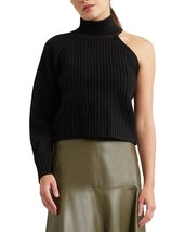 Leyden Women&#39;s One-Sleeve Turtleneck Sweater Black B4HP - $23.70