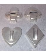 Vintage Set of 4 Metal Playing Card Cookie Cutters Heart Spade Club Diamond - £6.33 GBP