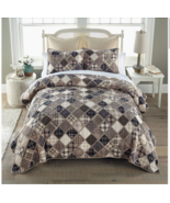 Country Farmhouse 3-Pc King Quilt Set Pieced Cotton Rustic Lodge Plaid P... - €282,27 EUR