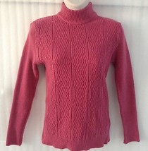 Womens Rose Pink Knit Sweater Top size 8/10/M Mock Neck Winter Long Sleeve - €13,85 EUR