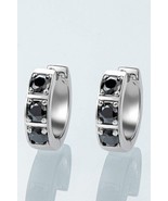 Inlaid Moissanite Huggie Earrings - $2,010.00 MXN