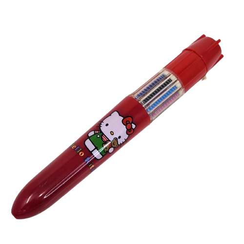 Primary image for VINTAGE 1994 SANRIO HELLO KITTY RED PLASTIC JUMBO MECHANICAL PEN 10 COLORS