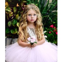 Princess Flower Girl Tutu Style Party Dress sequin - £27.49 GBP