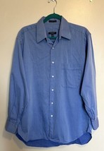 Burberry Dress Shirt Mens Size 15.5 / 33 Blue 100’s 2-ply Cotton Button Up - £31.65 GBP