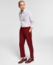 Bar III Mens Wool Blend Slim-Fit Red Solid Dress Pants in Red-32Wx34L - £35.25 GBP