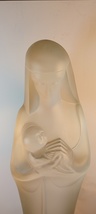 LEERDAM Frosted Glass Statue Madonna And Child  - £78.44 GBP