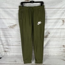 Nike Women&#39;s Medium Rally Fleece Joggers Sweatpants Fleece Green Swoosh Logo - £16.11 GBP