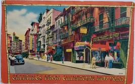 Greetings from Chinatown, New York vintage Linen Postcard - £1.52 GBP
