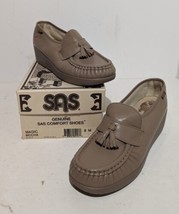 Womens SAS Magic Mocha Tassel Wedge Loafers Made in USA 8M Leather New in Box - £37.36 GBP