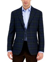 Tommy Hilfiger Conrad Men&#39;s Modern-Fit Plaid All Wool Sport Coats Blue/Green-36S - $69.99