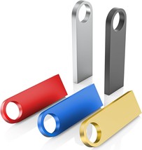 5 Pack 1GB USB Flash Drive with Keychains Sleek Metal USB 2.0 Thumb Drives Memor - $37.13