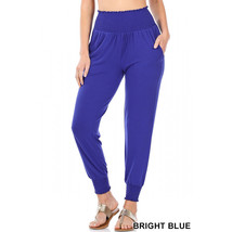 Tummy Control Smocked Waist Pants   Casual Lounge Pants High Rise Lounge... - £23.76 GBP