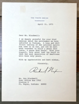 1973 President Richard Nixon Signed Personal Letter Vietnam Settlement N... - $139.99