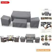 4-Piece Heavy Duty Waterproof Outdoor Furniture Covers – Snug Fit Grey D... - $79.15