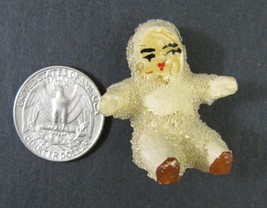 Antique Mini Porcelain Bisque Snow Baby Figurine Miniature Sitting Vintage Old  - £8.70 GBP