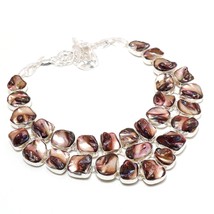Abalone Shell Gemstone Handmade Christmas Gift Necklace Jewelry 18&quot; SA 4813 - £15.63 GBP