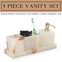 Bey Berk Vanity 5 Piece Marble Green Onyx Set - $3,311.99 MXN Bey Berk Vanity 5 Piece Marble Green Onyx Set - $3,311.99 MXN