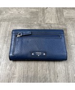 Fossil Wallet Womens Navy Blue Front Zipper Change Purse - $12.87