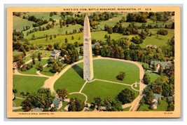 Battle Monument Birds Eye View Bennington VT Vermont UNP Linen Postcard V12 - £2.68 GBP