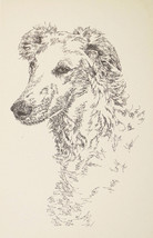 BORZOI RUSSIAN WOLFHOUND ART Kline WORD DRAWING #31 - £39.24 GBP