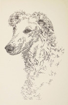 BORZOI RUSSIAN WOLFHOUND ART Kline WORD DRAWING #31 - £39.81 GBP