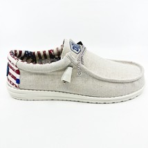 Hey Dude Wally Off White Patriotic Mens Size 10 Casual Comfort Slip On S... - £47.81 GBP