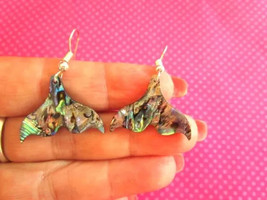 Abalone shell whale tail earrings - $13.86