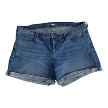 Old Navy Womens Shorts Adult Size 14 Cuffed Boyfriend Blue Denim Pockets 4&quot; - $21.41