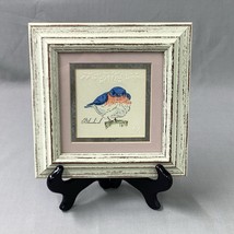 Mpressions Framed Embossed Print Hand Painted Bluebird Distressed Frame ... - £22.13 GBP