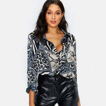 Women Blouses Sexy Leopard Blouse Shirt Long - £5.58 GBP+