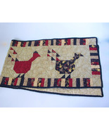 OOAK Patchwork Chicken Hen Table Runner 16&quot; x 62&quot; Farmyard Gold Red Blac... - €18,96 EUR
