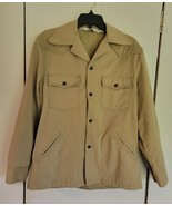 Vintage Mens M Woolrich Tan Light Brown Button Up Lightweight Jacket - €33,53 EUR