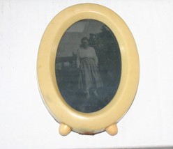 Old Celluloid Picture Frame Frumpy Farm Wife Laundry Daguerreotype Tintype Photo - £29.44 GBP